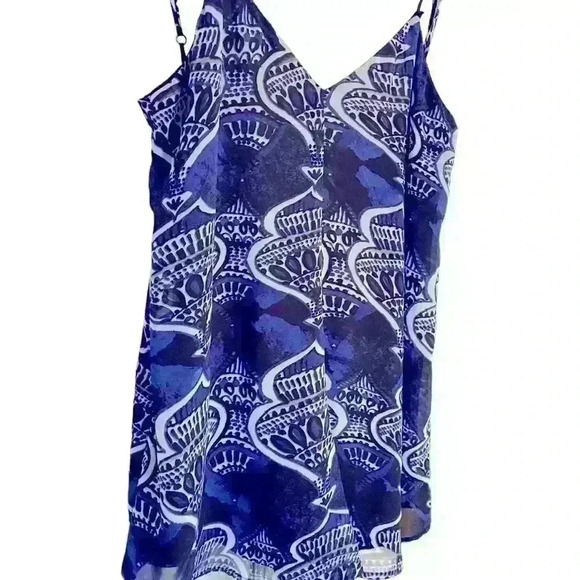 Show Me Your Mumu Romper Size M Navy Adjust Straps. Casual Flowy Oversized Party - Picture 4 of 12